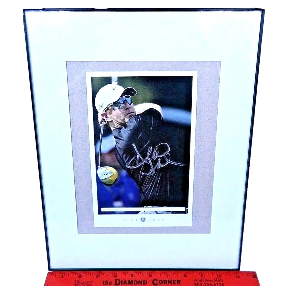 Signed David Duval Golfer Autographed Framed Matted Photo Nike PGA Champion VTG